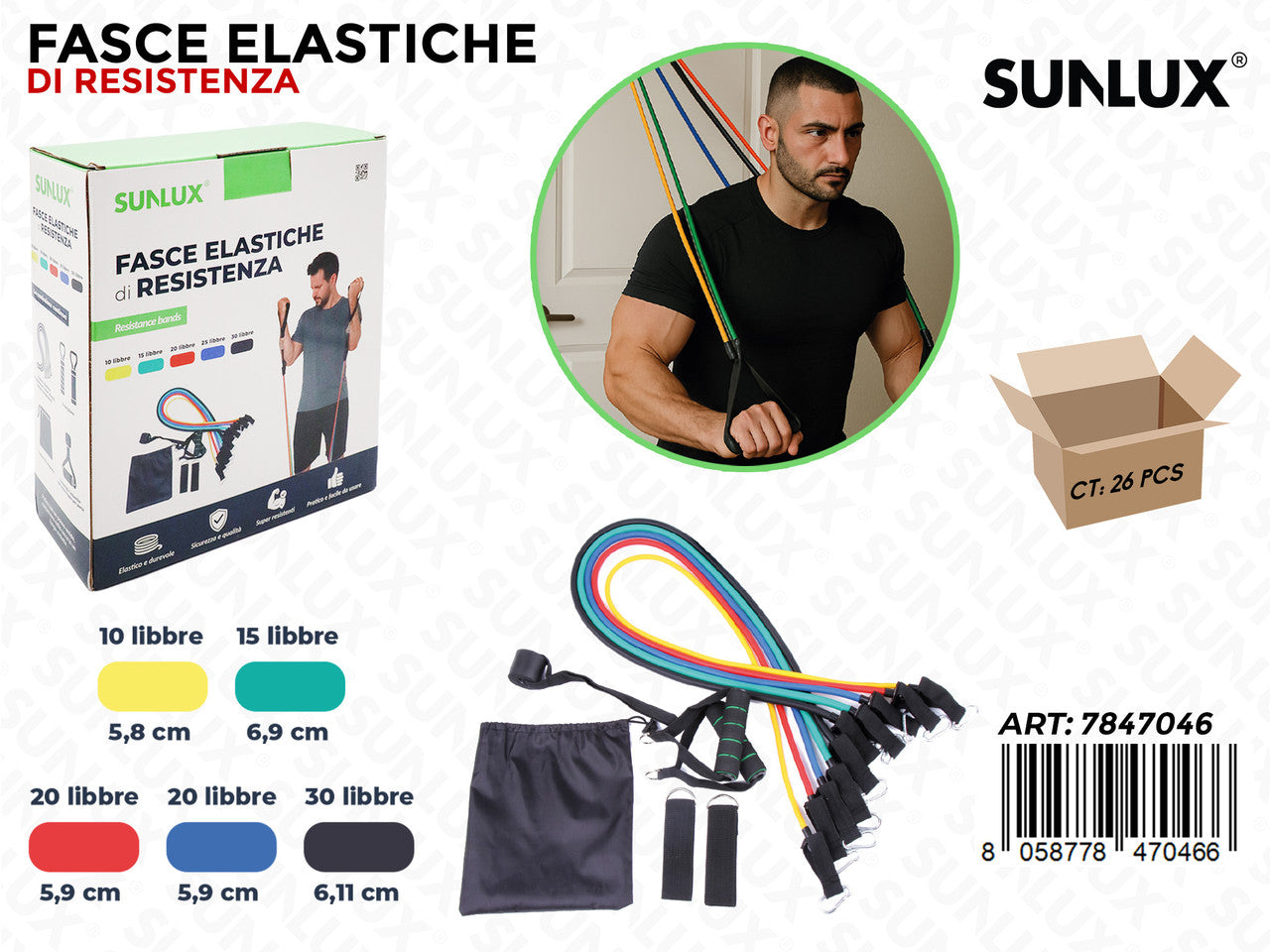 SUNLUX 5FASCE ELASTICHE DI RESIST. MIS. ASS.
