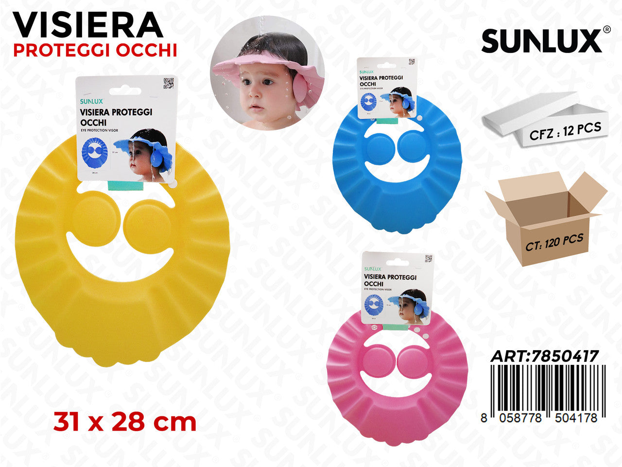 SUNLUX VISIERA PROTEGGI OCCHI PER DOCCIA 31*28CM
