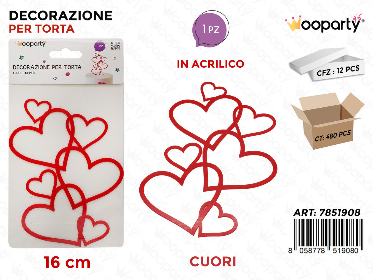 WOOPARTY DEC. PER TORTA LOVE 16CM