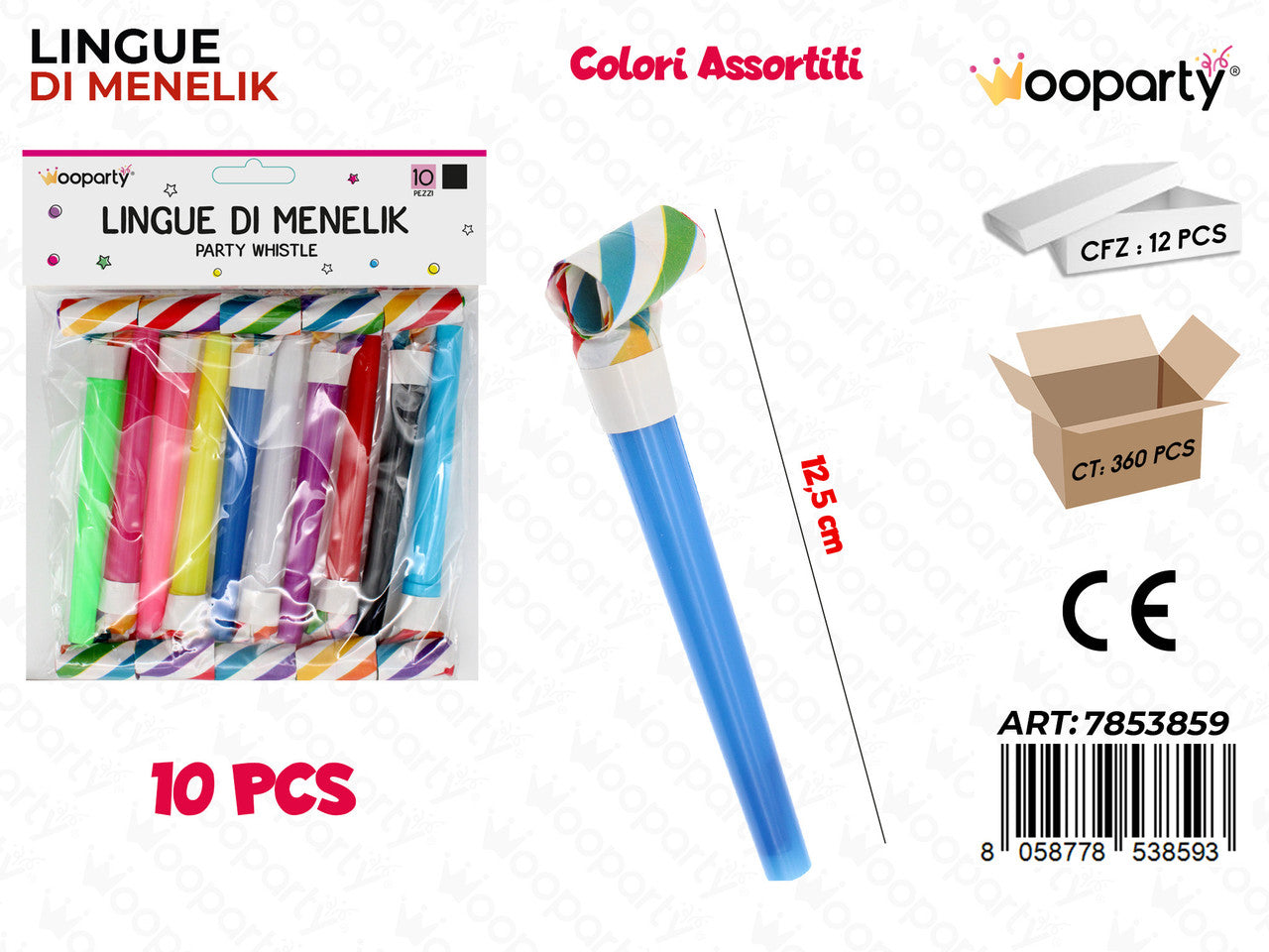 WOOPARTY LINGUE DI MENELIK RIGHE 10PCS 12.5CM