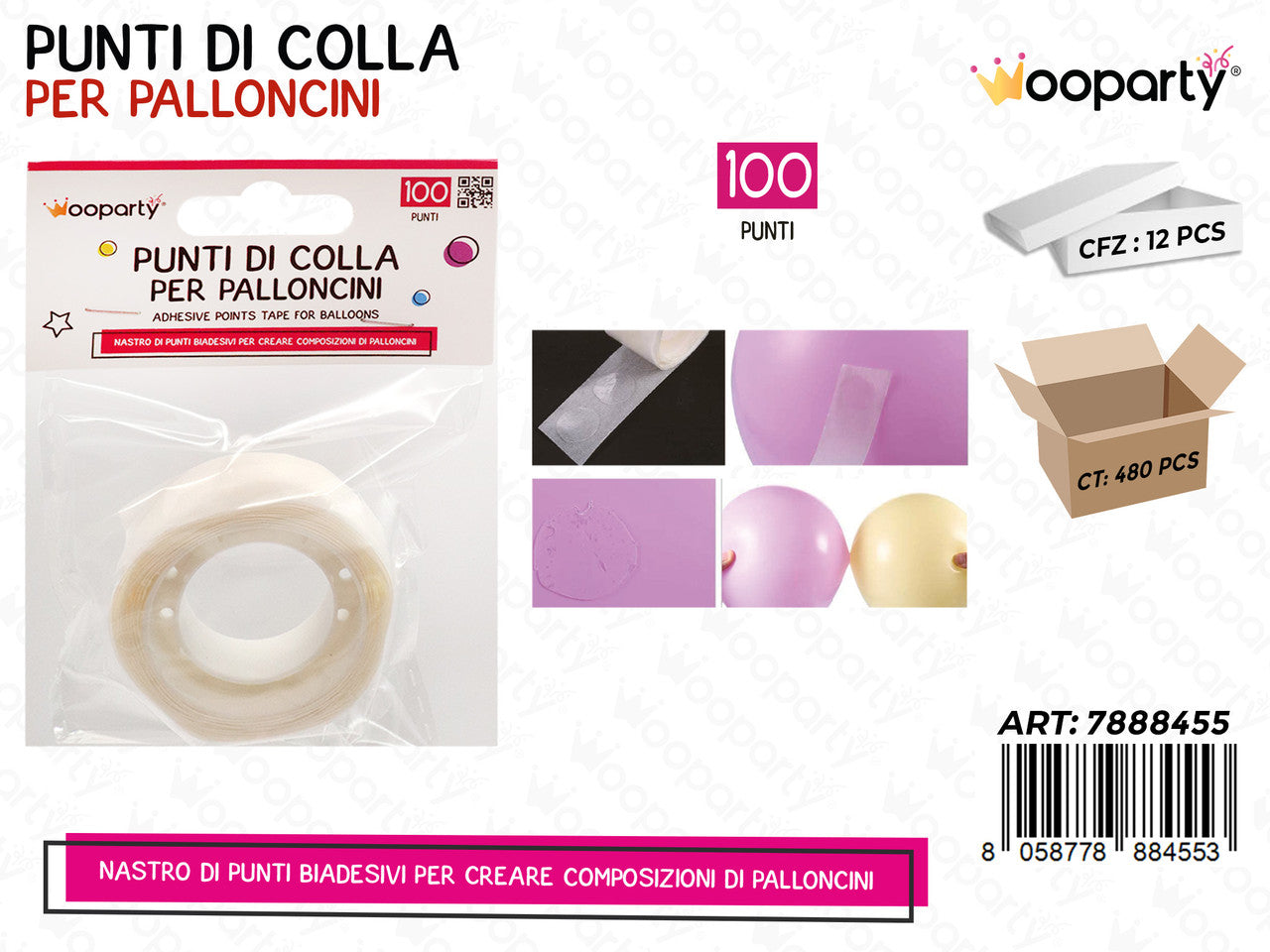 PUNTI DI COLLA PER PALLONCINI 100 PCS