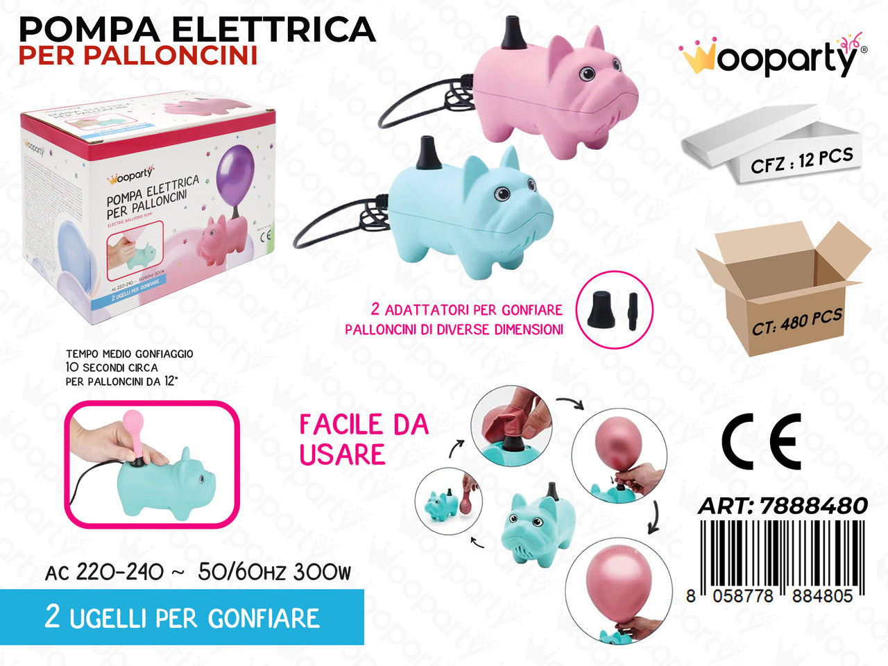 SUNLUX POMPA ELETTRICA PER PALLONCINI 300W