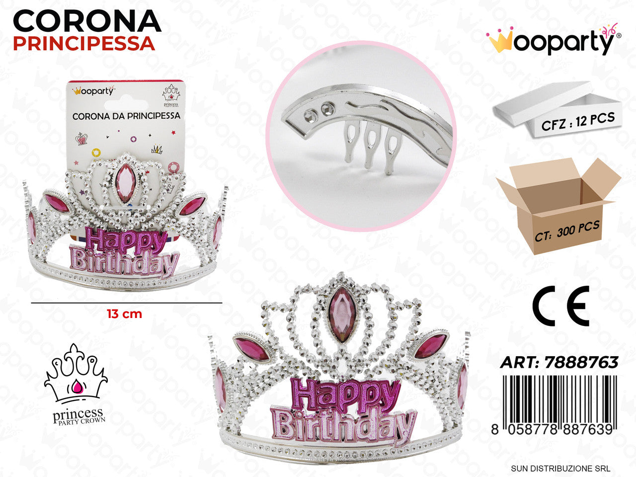 CORONA DA PRINCIPESSA H. BIRTHDAY 13CM
