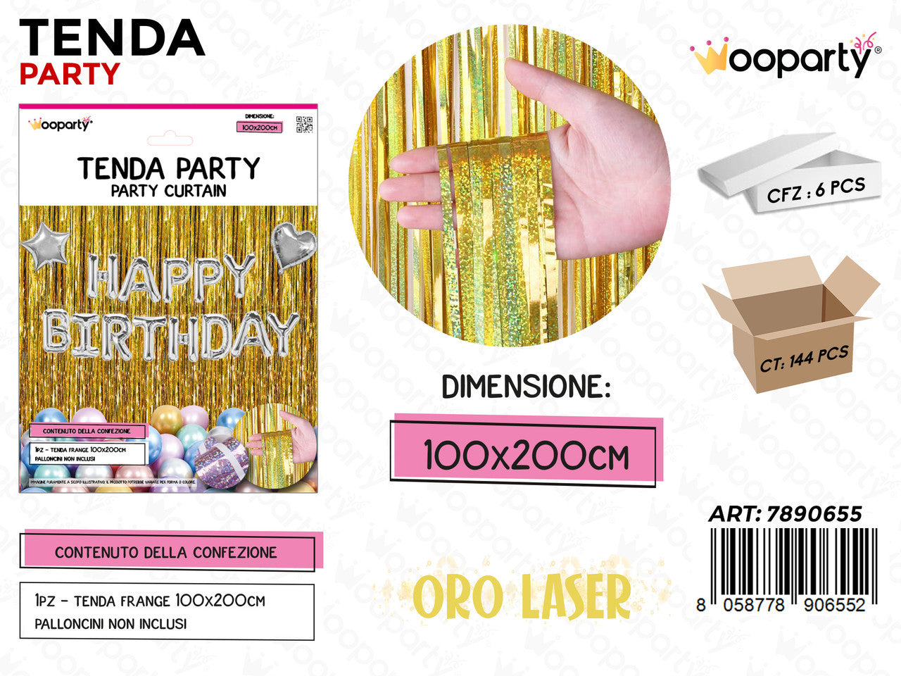 TENDA PARTY ORO LASER 100*200CM