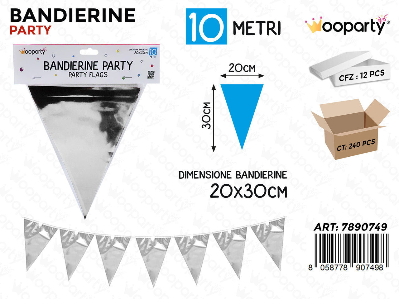 WOOPARTY BANDIERINE ARG. 20*30CM*10MT