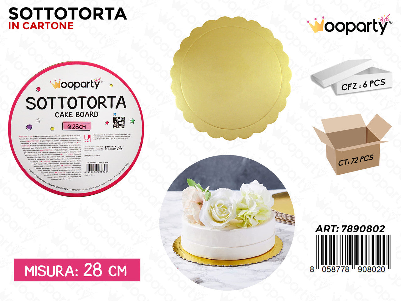 SOTTOTORTA IN CARTA ORO D. 28CM