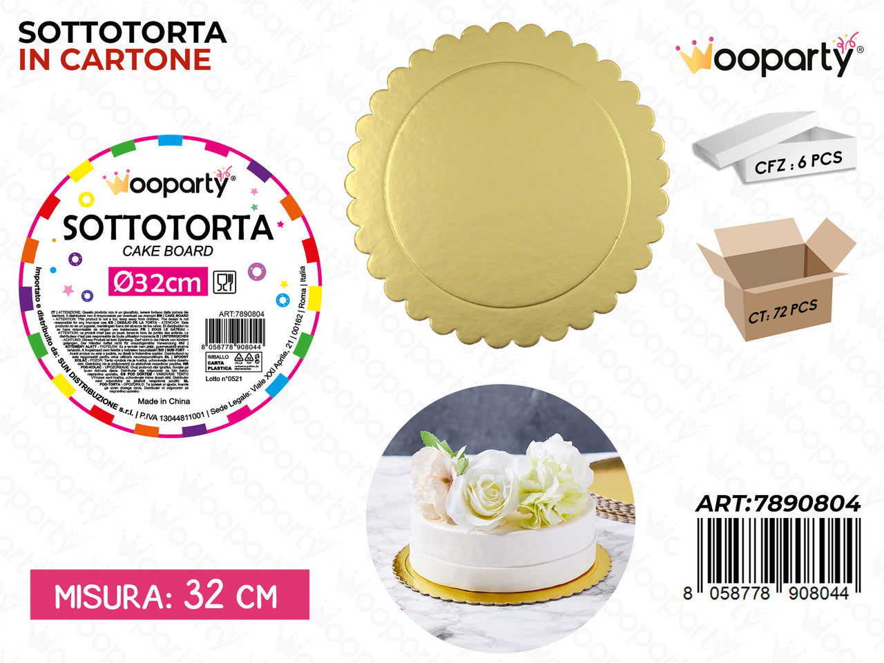 SOTTOTORTA IN CARTA ORO D. 32CM