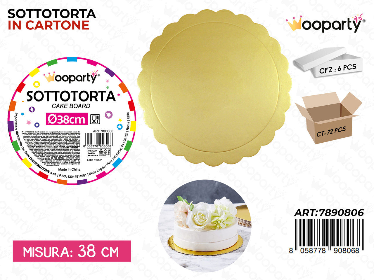 SOTTOTORTA IN CARTA ORO D. 38CM
