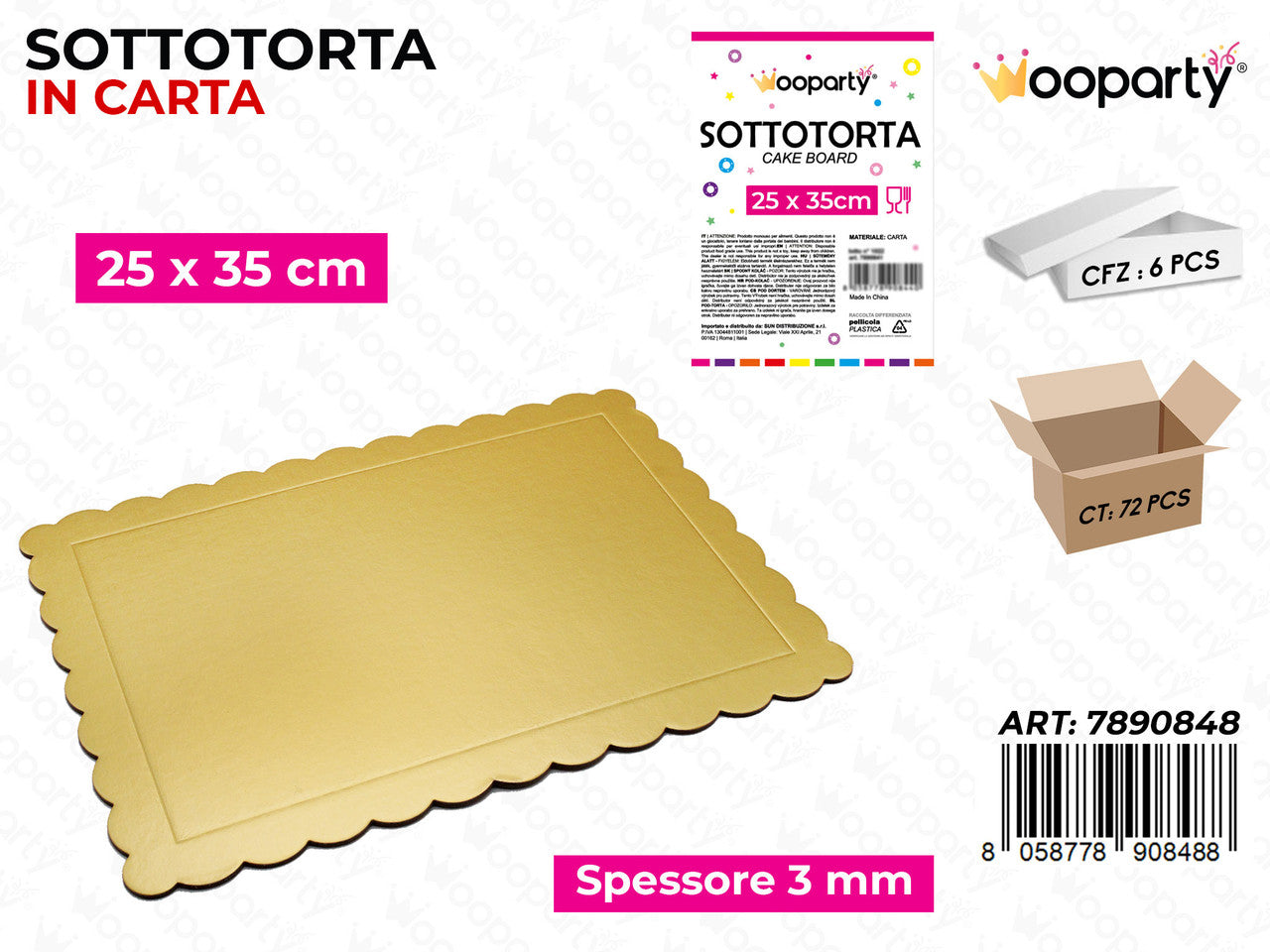 SOTTOTORTA IN CARTA ORO 25*35CM