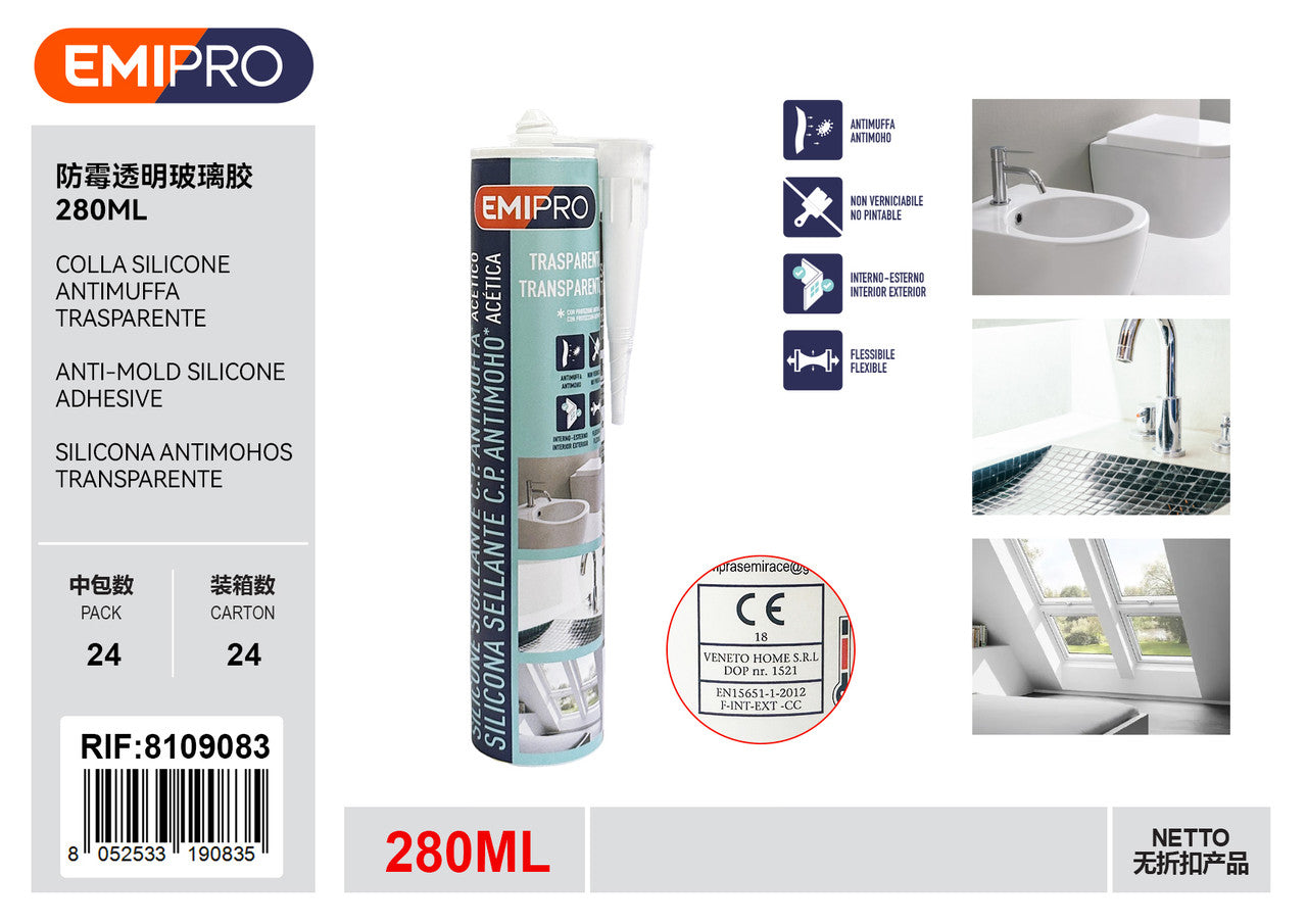 Emi COLLA SILICONE ANTIMUFFA TRASPARENTE 280ML