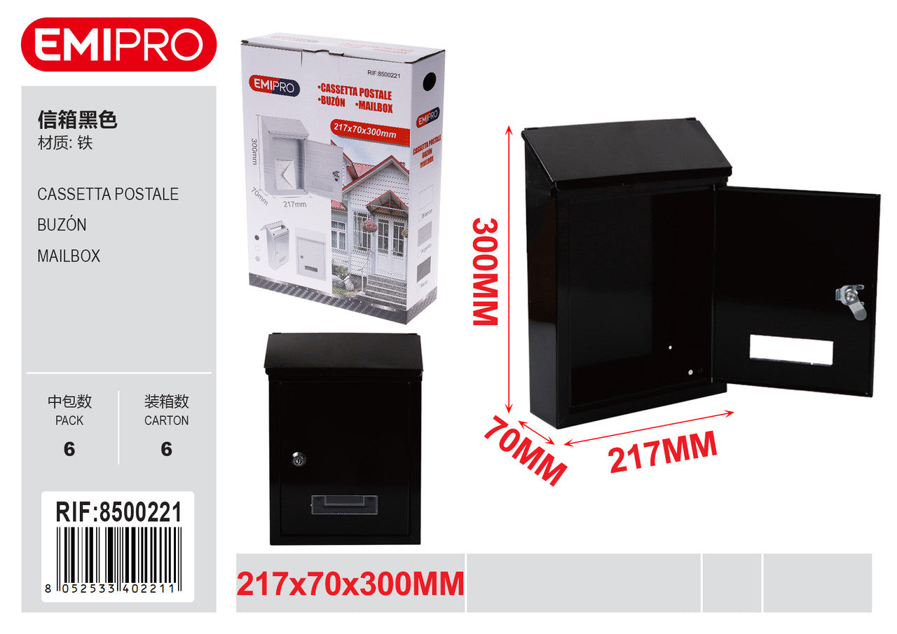 Emi CASSETTA POSTALE NERO 217*70*300MM