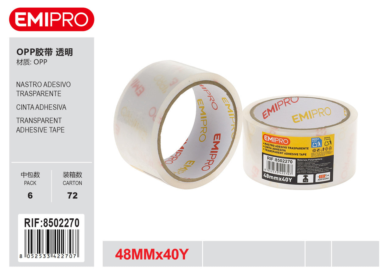 Emi NASTRO ADESIVO TRASPARENTE 48MM*40Y