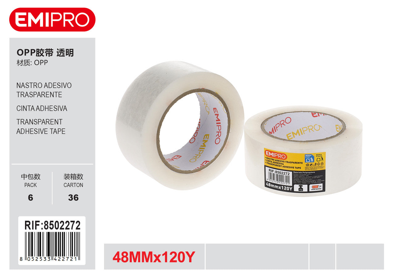 Emi NASTRO ADESIVO TRASPARENTE 48MM*120Y