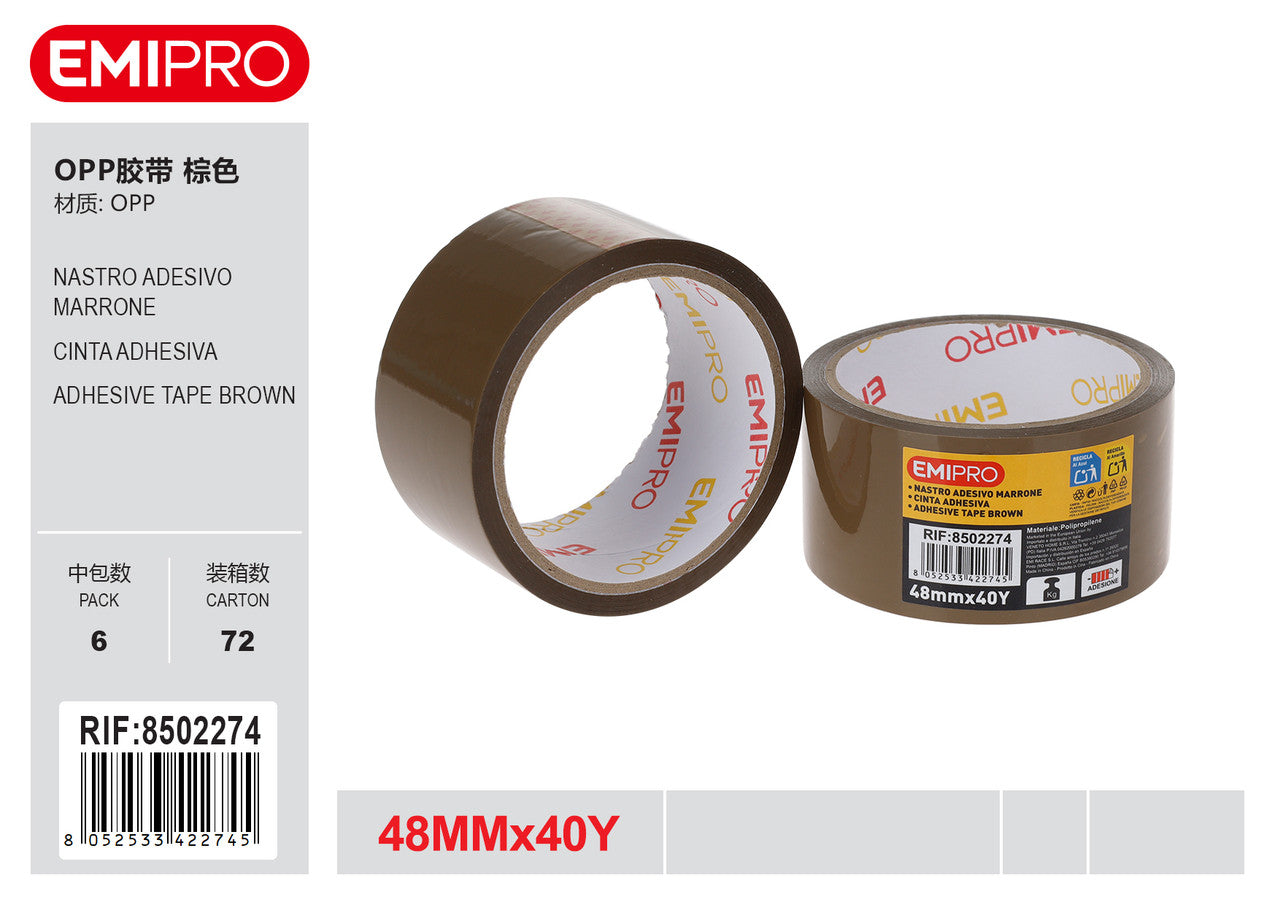 Emi NASTRO ADESIVO MARRONE 48MM*40Y