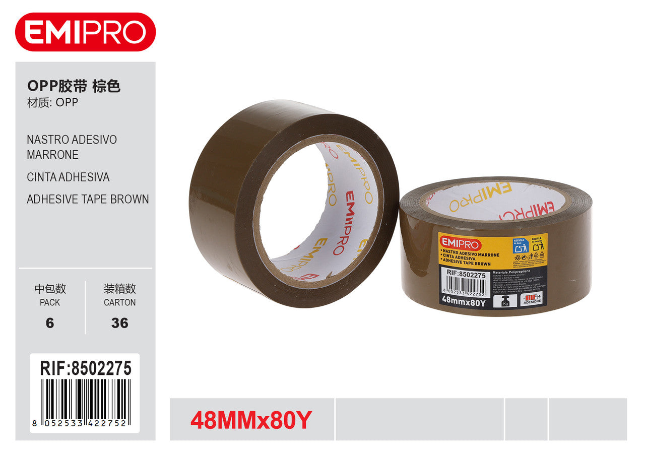 Emi NASTRO ADESIVO MARRONE 48MM*80Y
