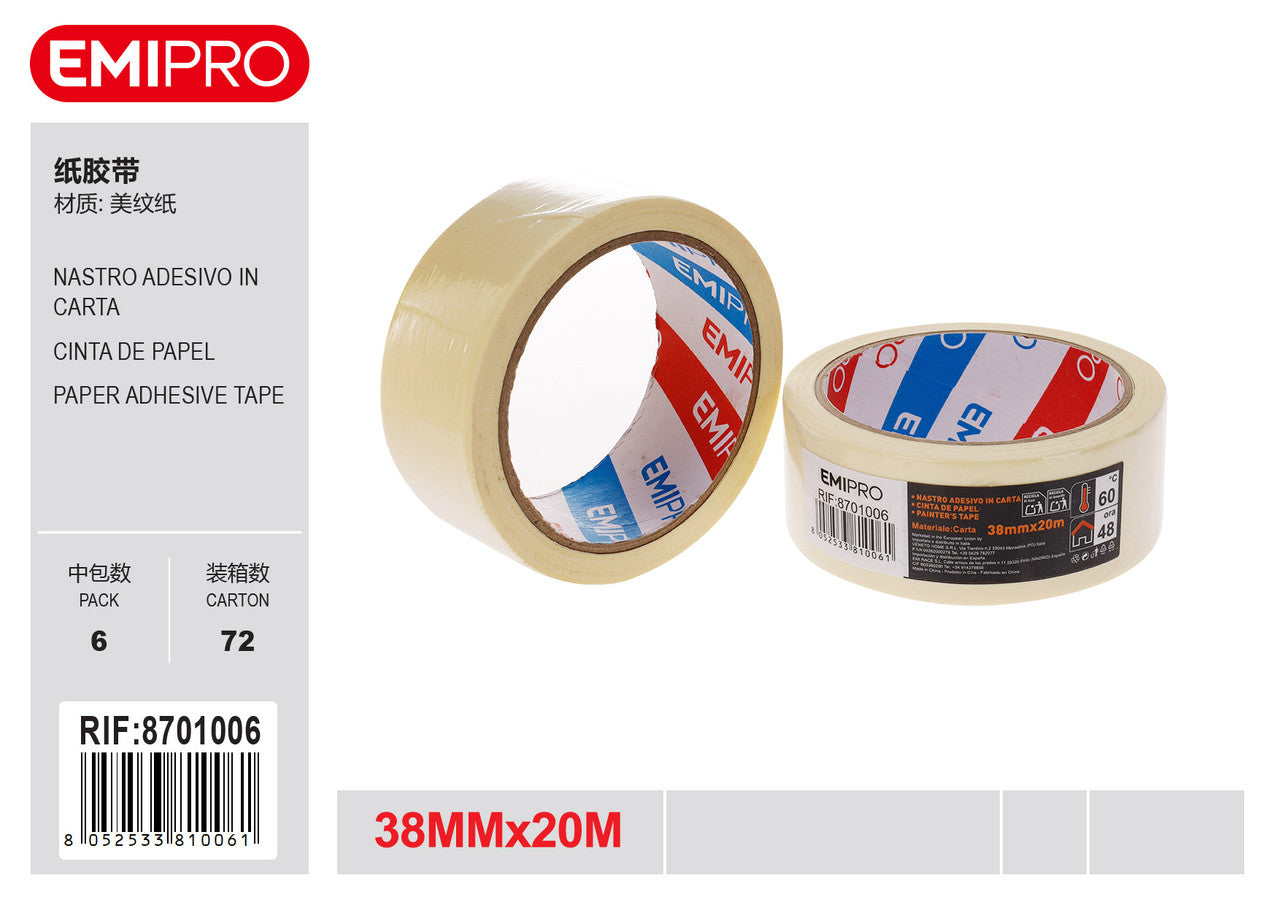 Emi NASTRO ADESIVO IN CARTA 38MM*20M