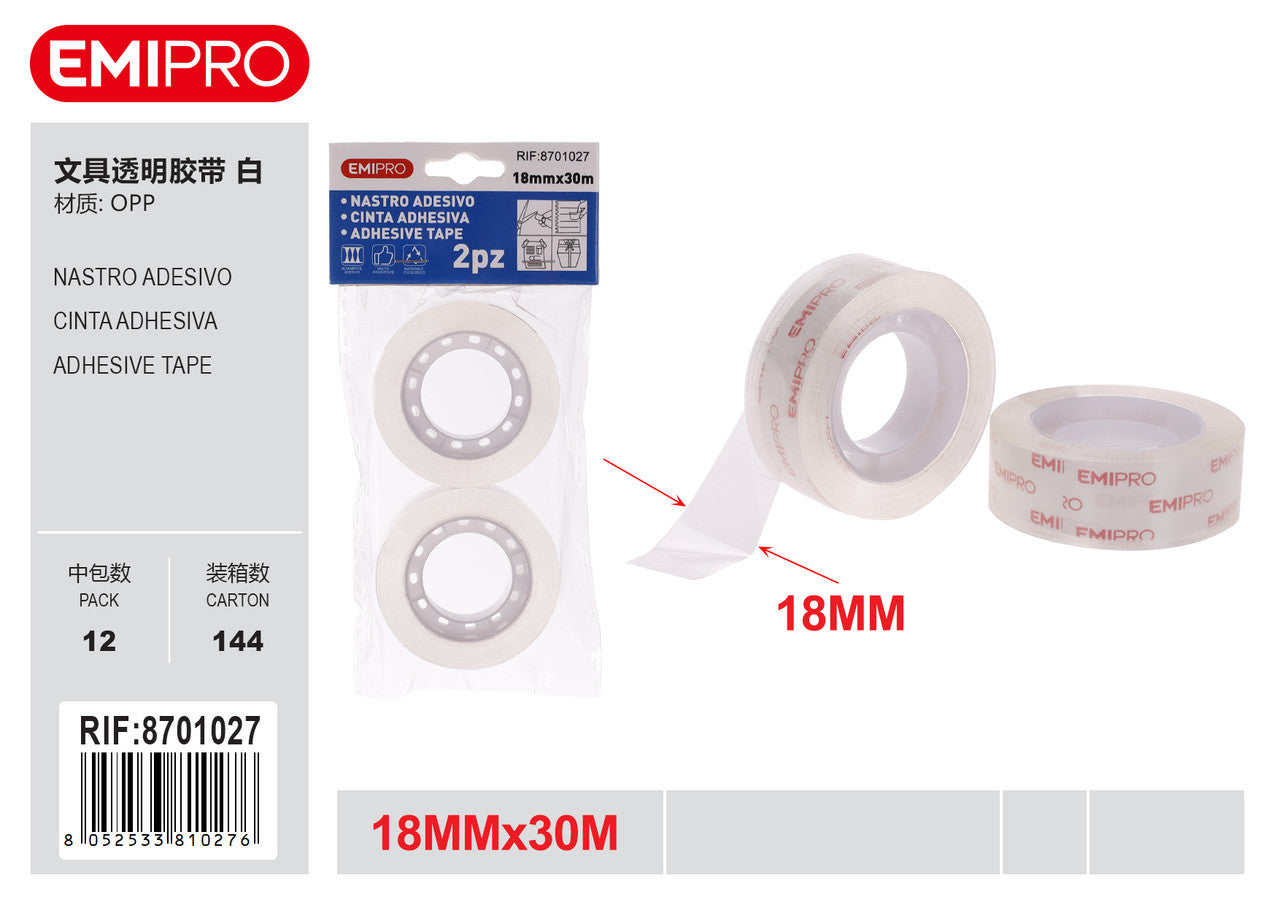Emi NASTRO ADESIVO 2PZ 18MM*30M