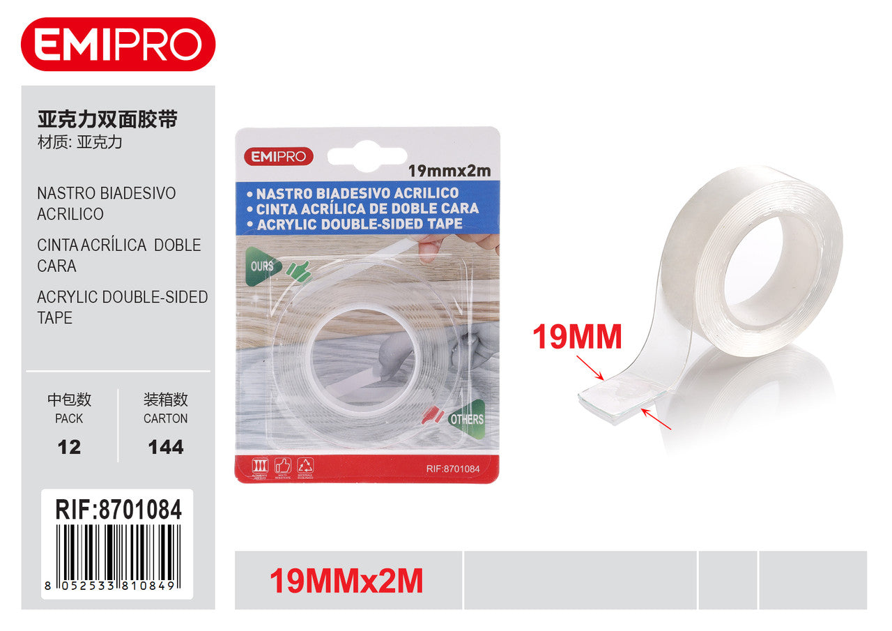 Emi NASTRO BIADESIVO ACRILICO 19MM*2M