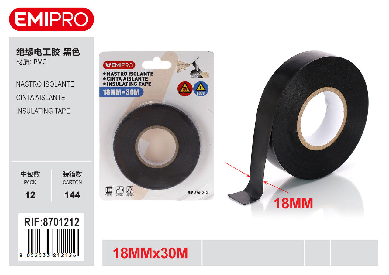 Emi NASTRO ISOLANTE NERO 18MM*15M