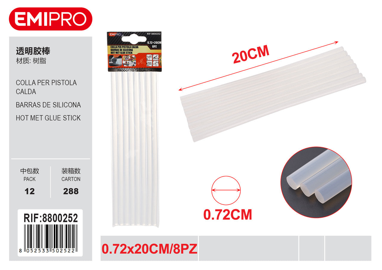 Emi COLLA PER PISTOLA CALDA 0.72CM*20CM 8PZ