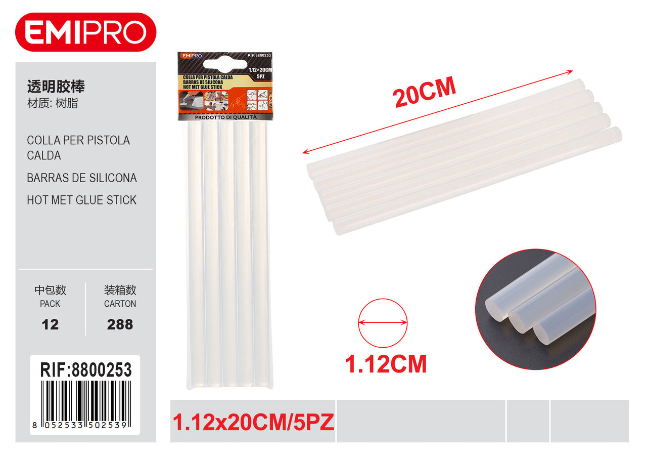Emi COLLA PER PISTOLA CALDA 1.12CM*20CM 5PZ