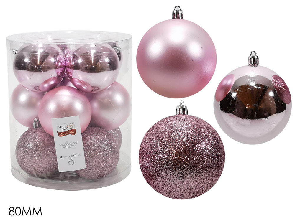 SET 12 PALLE 80MM ROSA MIX