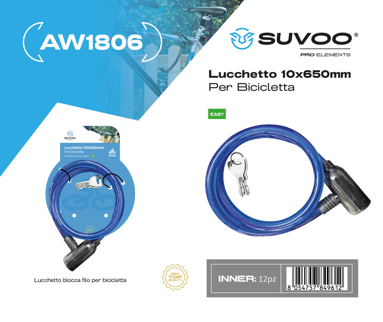 LUCCHETTO PER BICI 10*650MM
