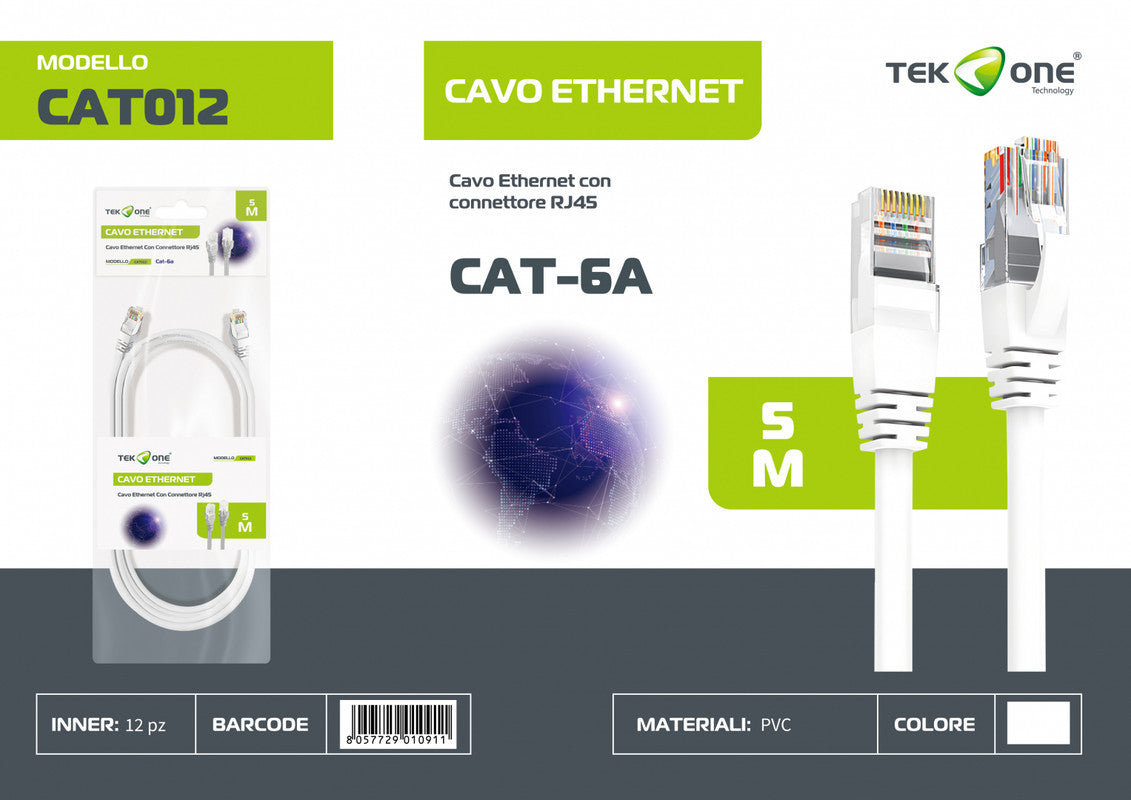 CAVO ETHERNET RJ45 CAT-6A 5M