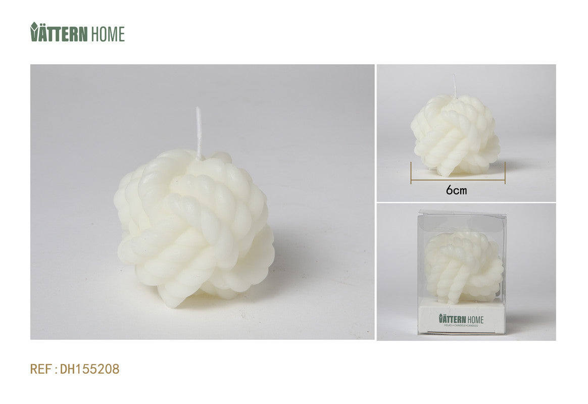 Candela Profumata Nodo Decorativo – Fragranza Dolce Neutra