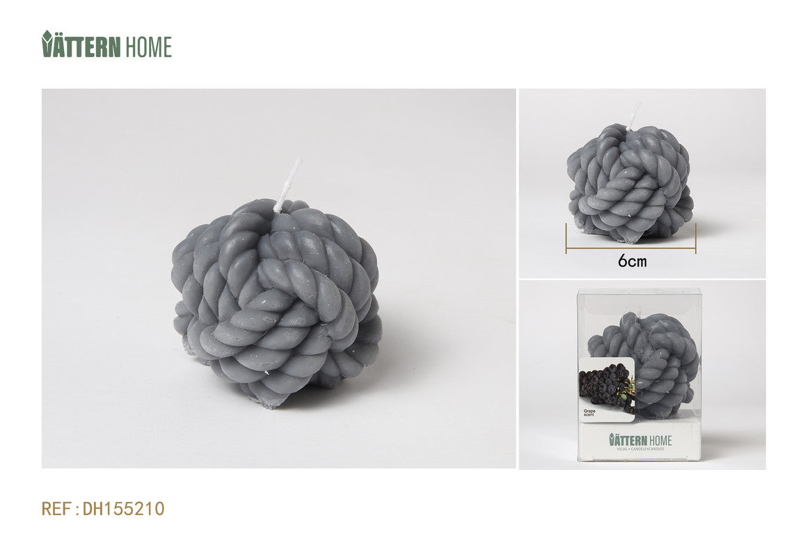 Candela Profumata Nodo Decorativo – Fragranza Uva Nera