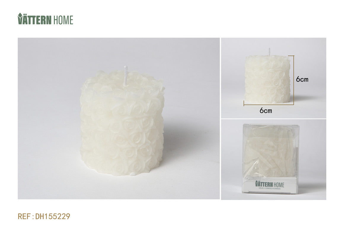 Candela Profumata Decorativa a Rosa – Fragranza Fiorita Bianca