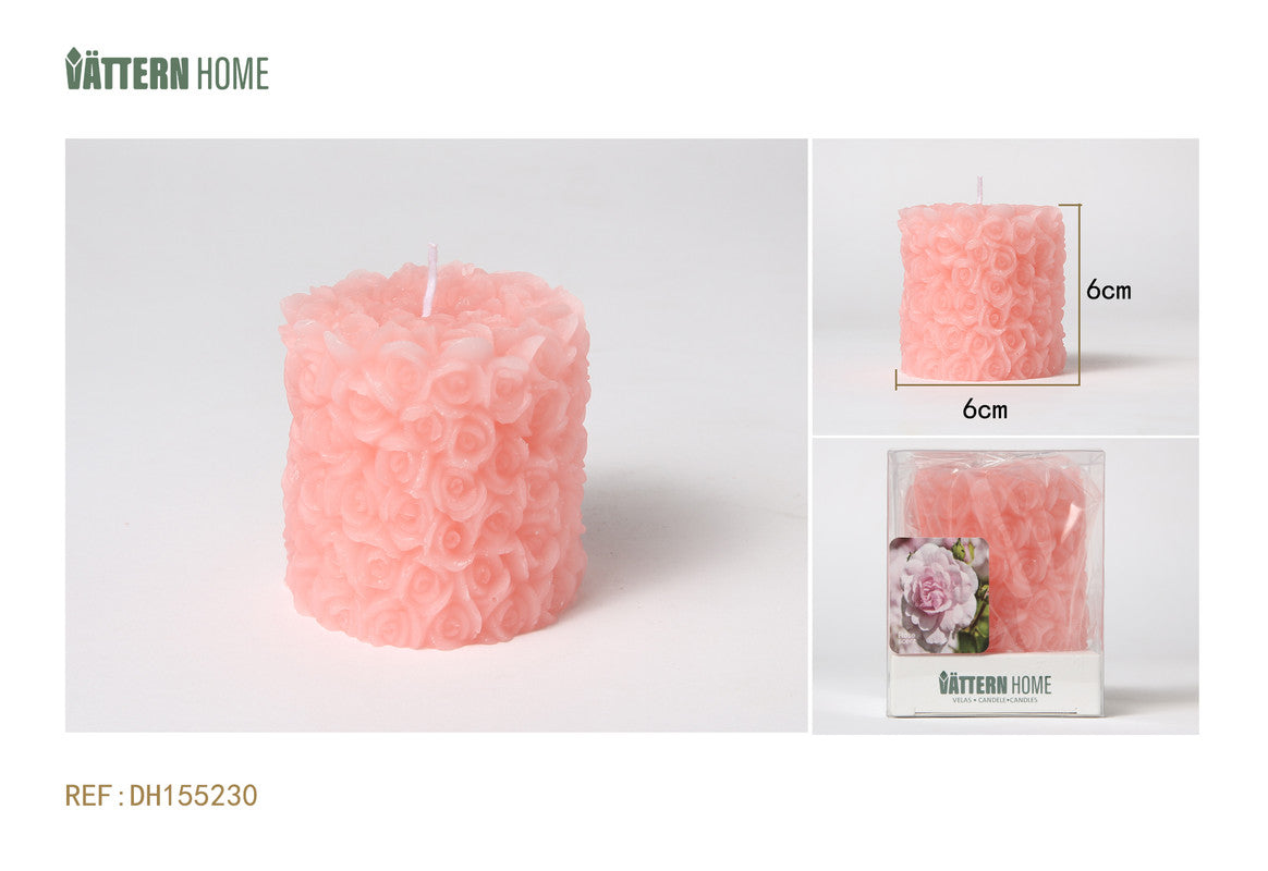 Candela Profumata Decorativa a Rosa – Fragranza Peonia