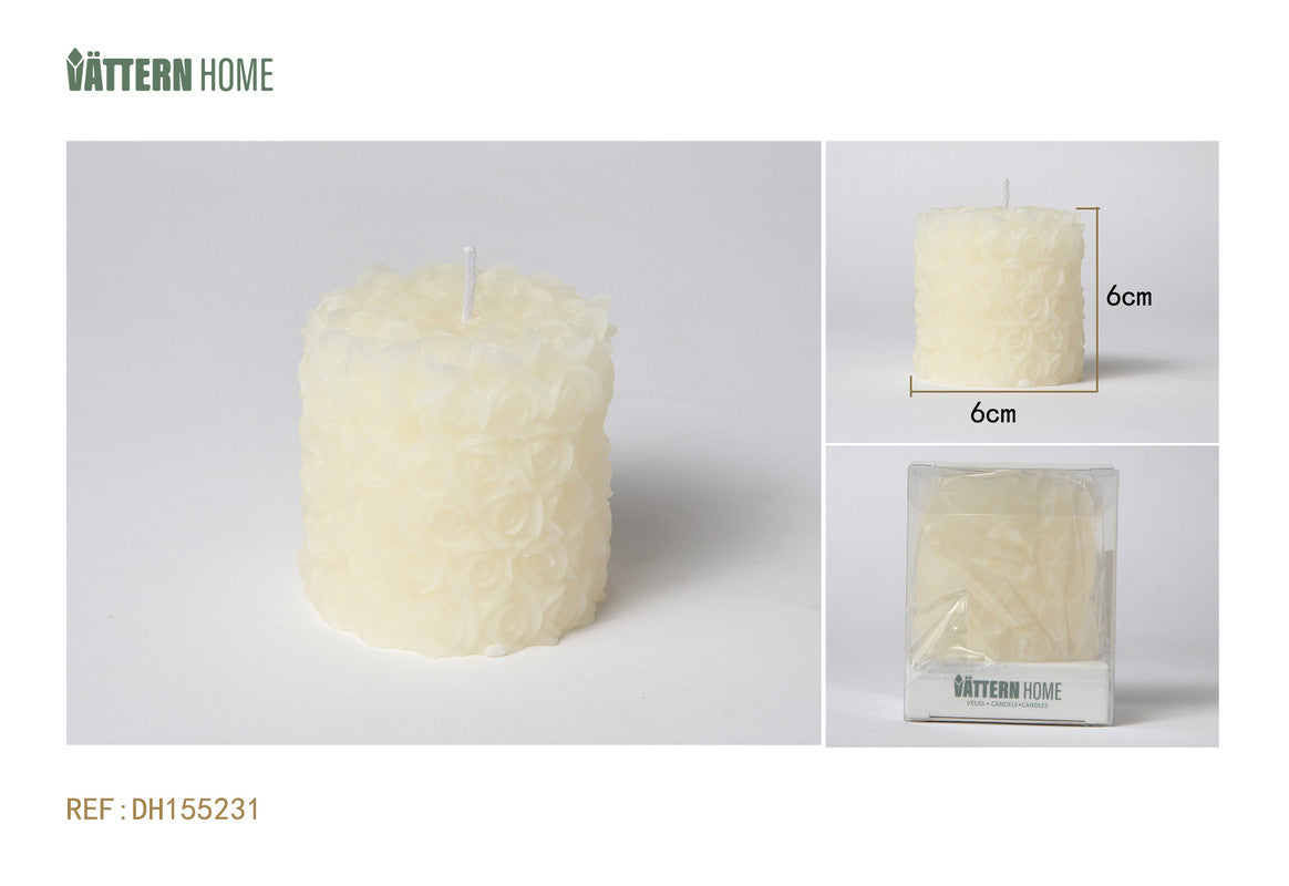 Candela Profumata Decorativa a Rosa – Fragranza Dolce Vaniglia