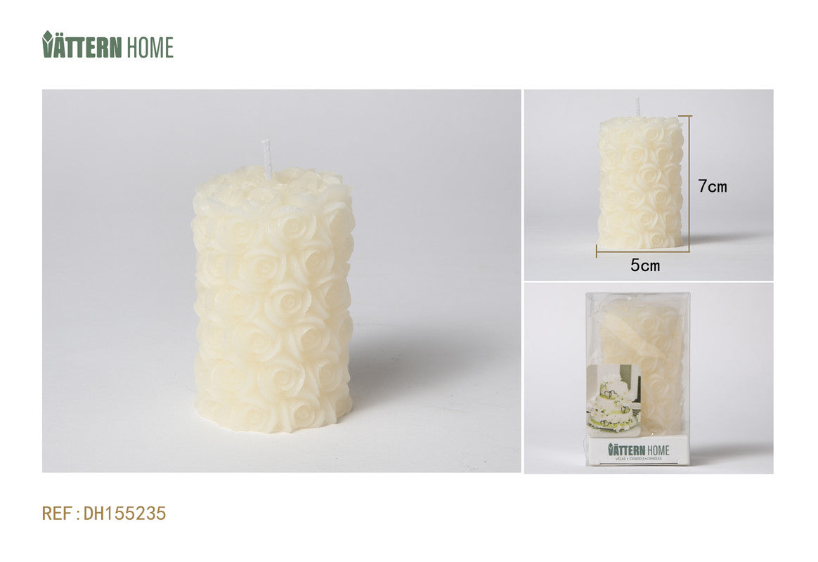 Candela Profumata Decorativa a Rosa – Fragranza Vaniglia