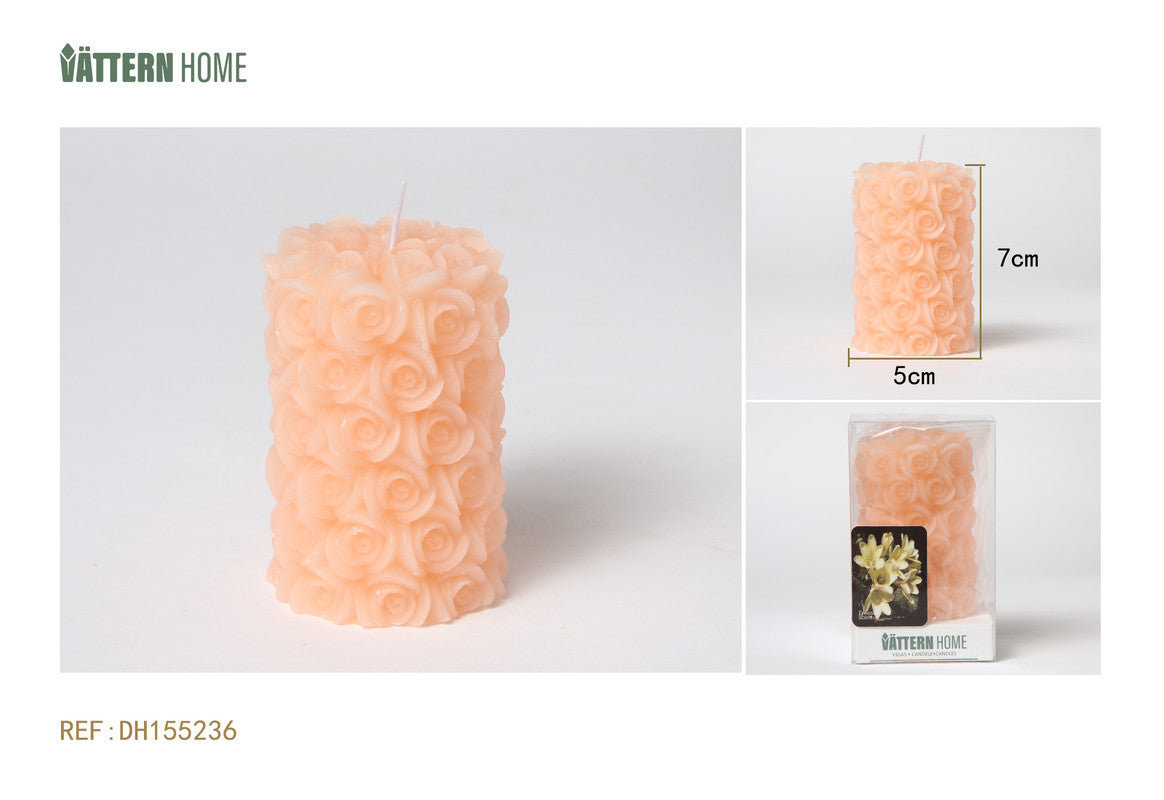 Candela Profumata Decorativa a Rosa – Fragranza Gelsomino
