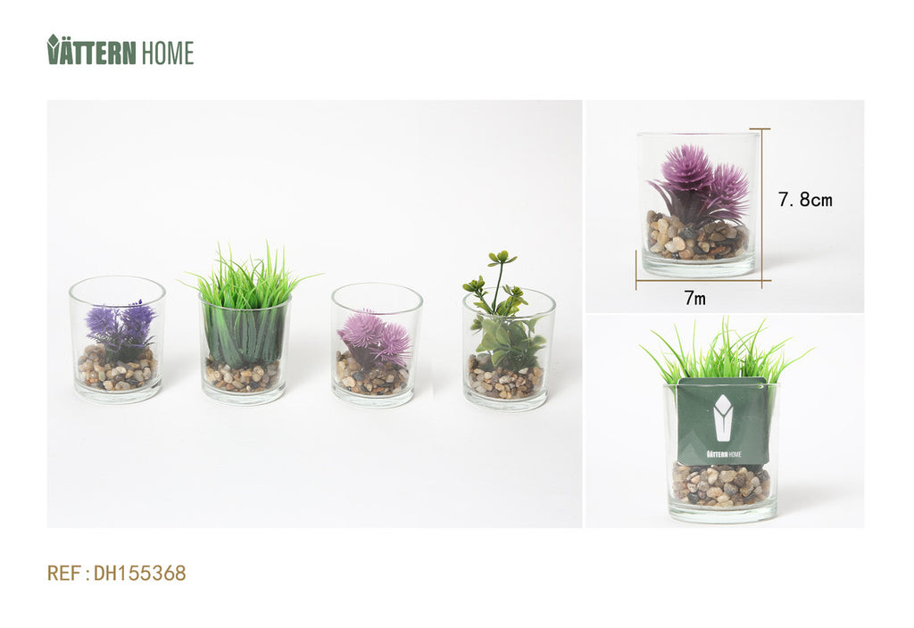Mini Pianta Artificiale in Vetro