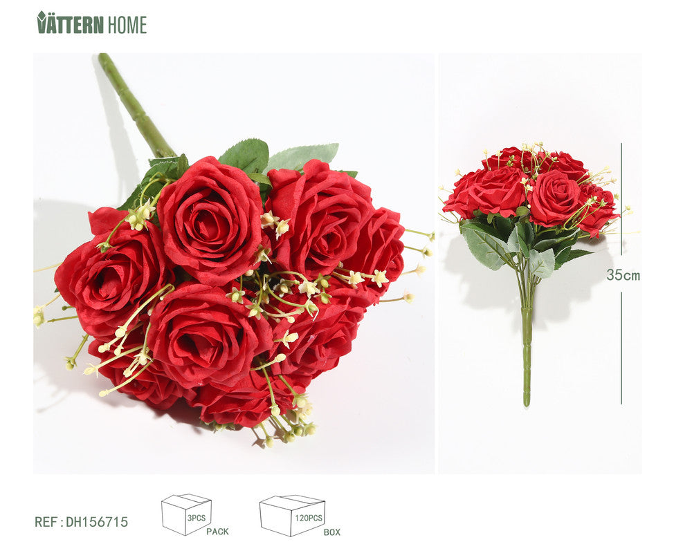 Mazzo di Rose Artificiali Rosse