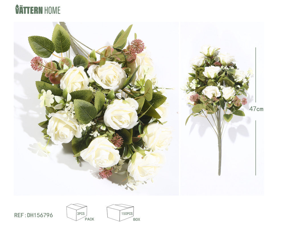 Mazzo di Rose Artificiali Bianche