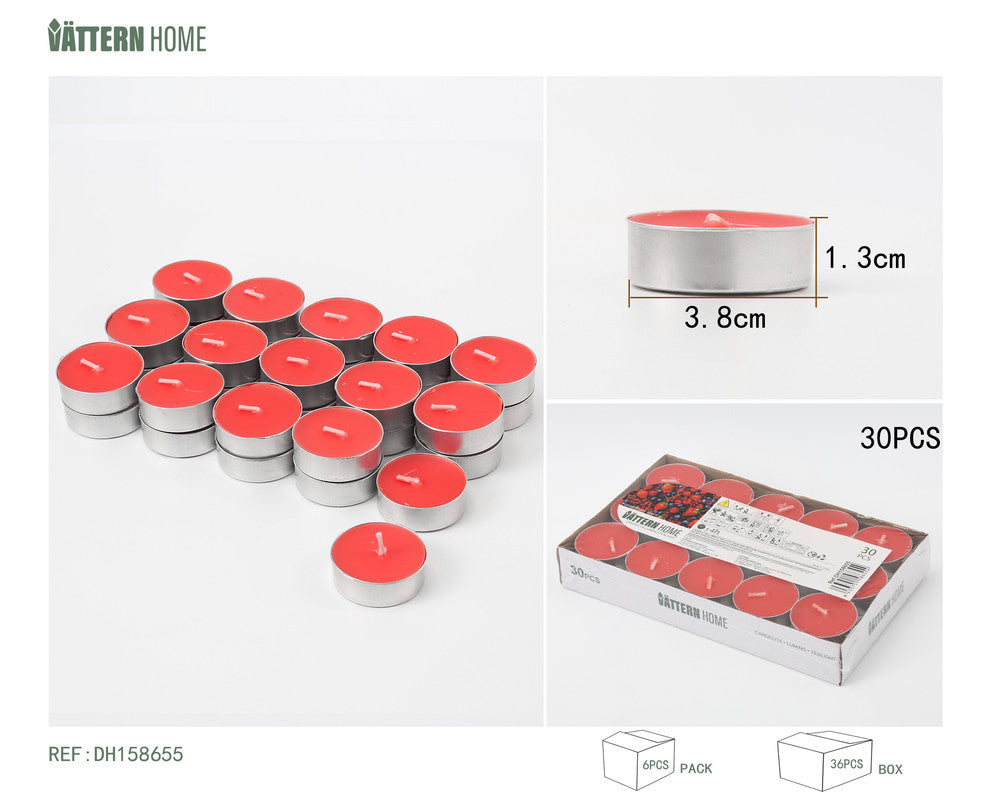 Set di Candele T-Light Profumate ai Frutti Rossi