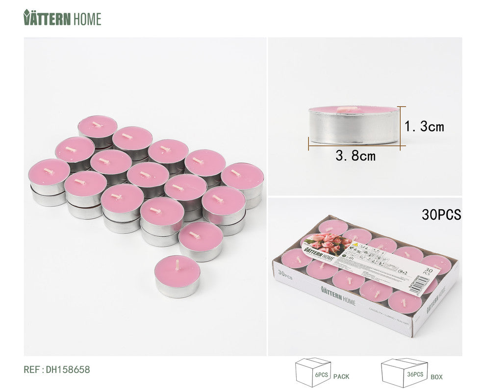 Set di Candele T-Light Profumate alla Rosa