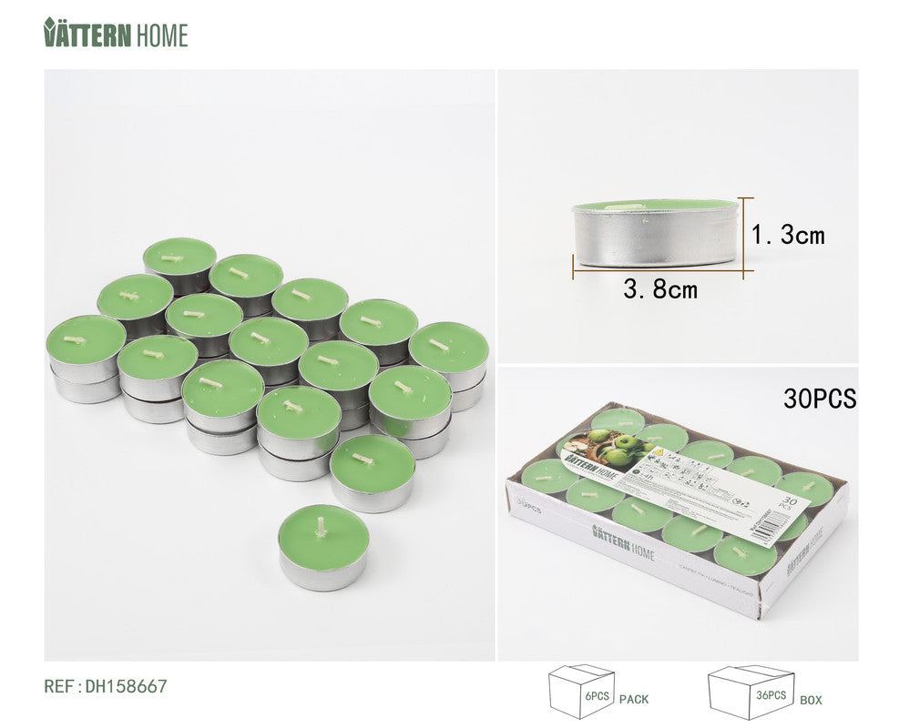 Set di Candele T-Light Profumate alla Mela Verde
