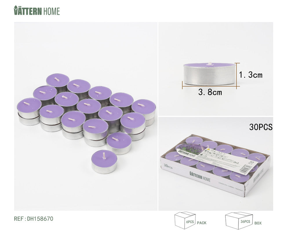 Set di Candele T-Light Profumate alla Lavanda