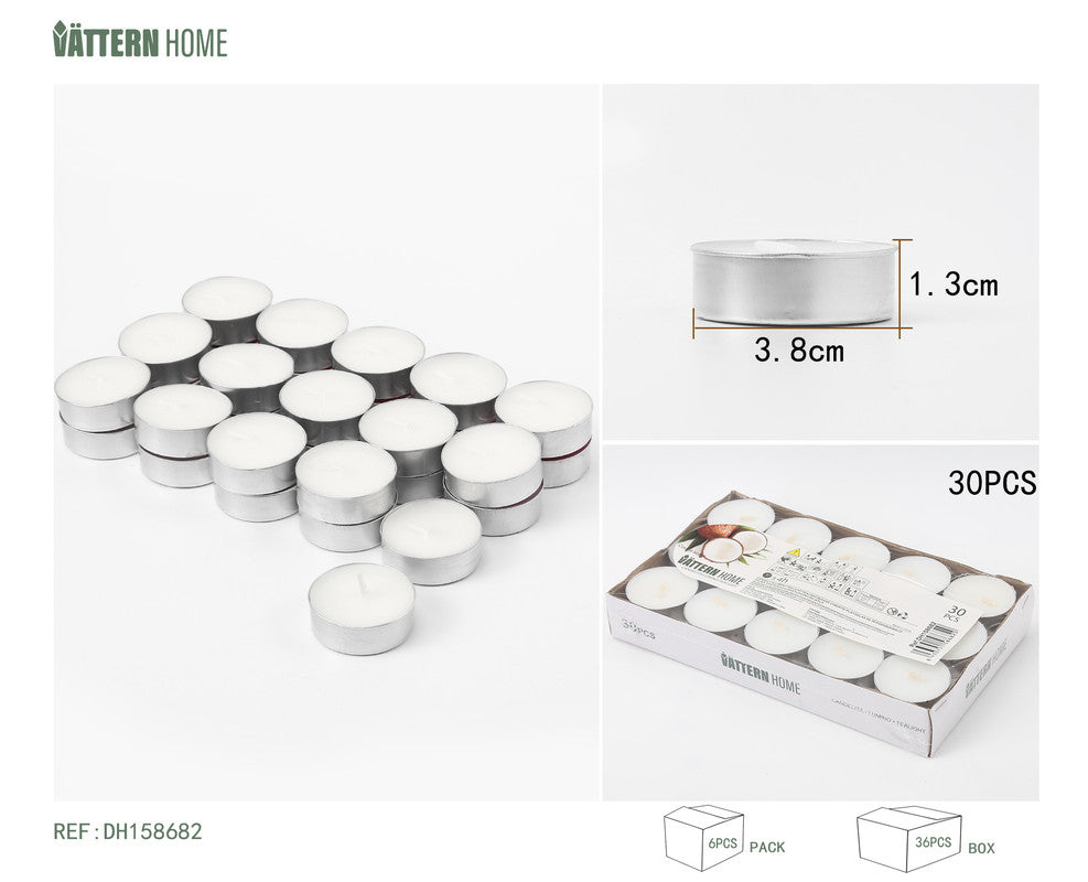 Set di Candele T-Light Profumate al Cocco