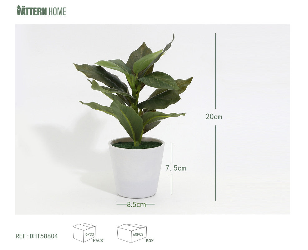 Pianta Artificiale Decorativa in Vaso Bianco