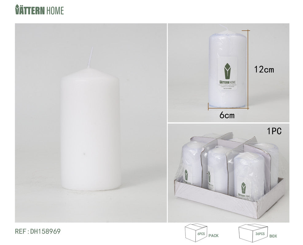 Candela Cilindrica Bianca – Media Altezza