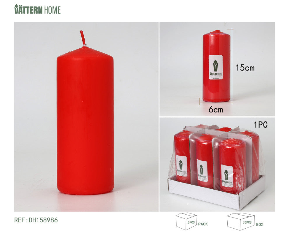 Candela Cilindrica – Colore Rosso Classico