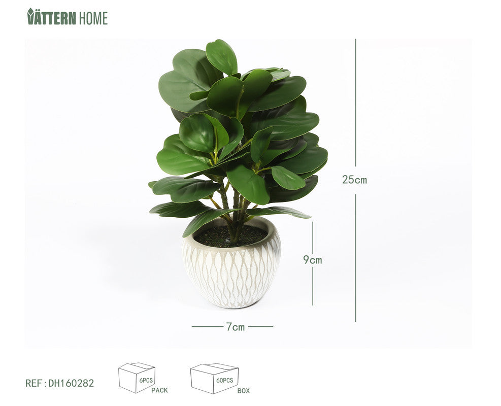 Pianta Artificiale in Vaso Bianco