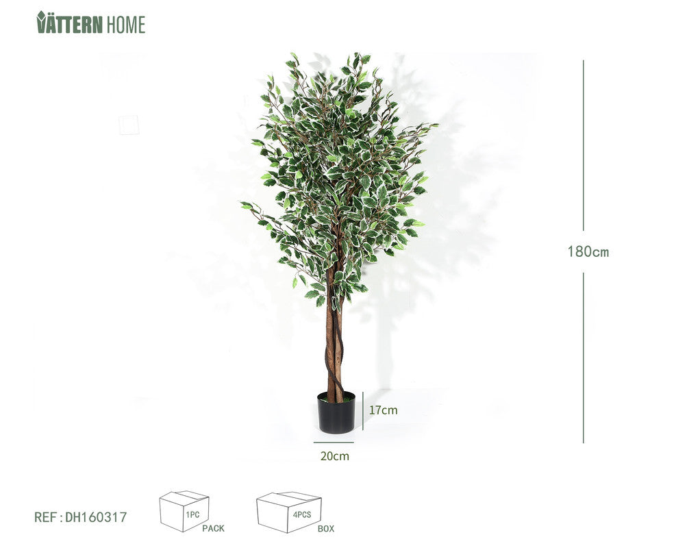 Pianta Artificiale Ficus Verde 180 cm