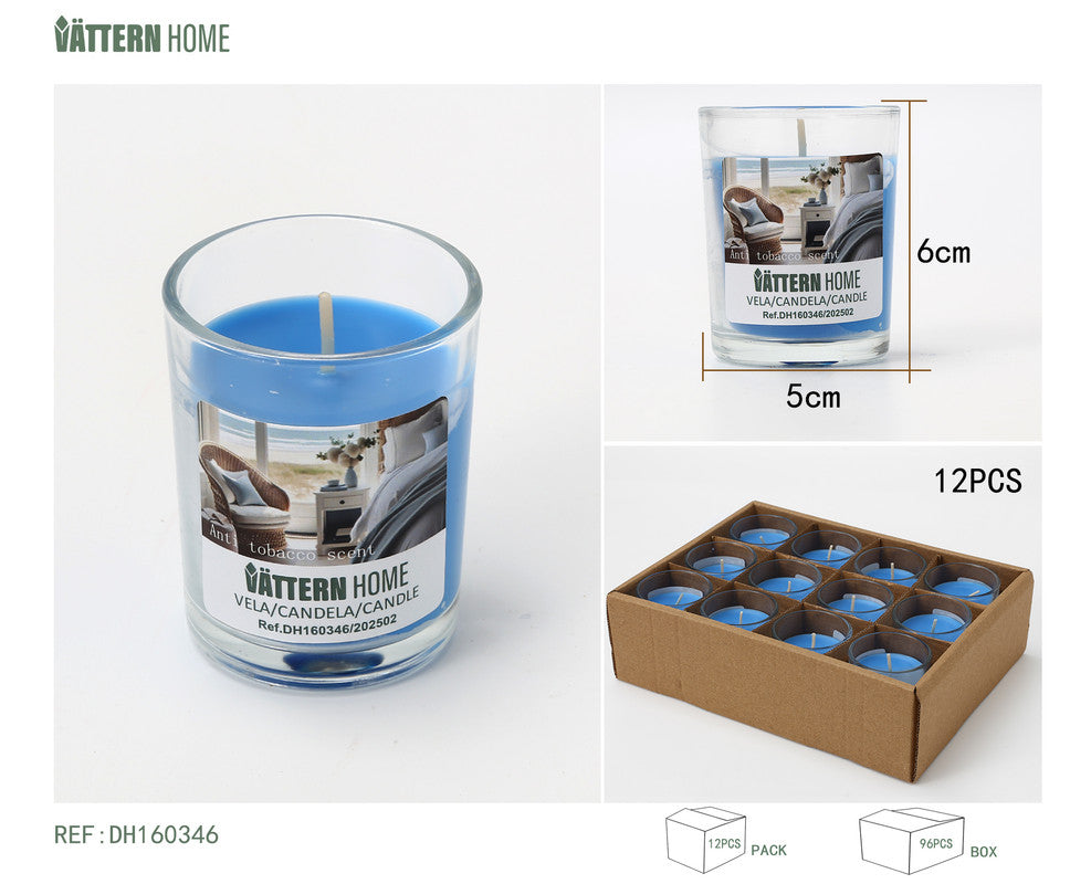 Candela Profumata in Bicchiere – Fragranza Anti-Tabacco