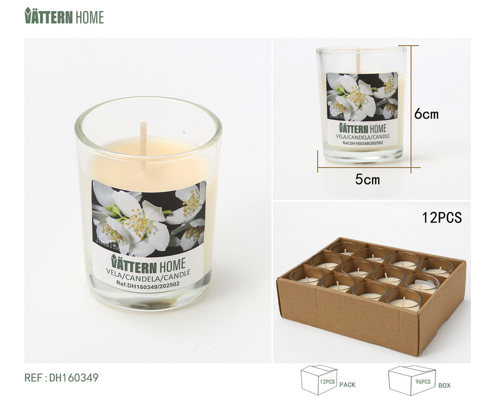 Candela Profumata in Bicchiere – Fragranza Gelsomino